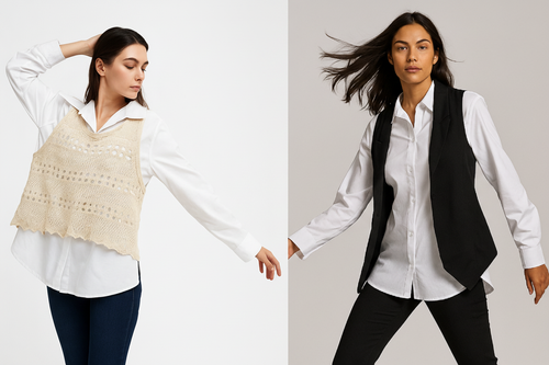 شومیز و وست مشکی ساده سایز ۳۴ تا ۴۴